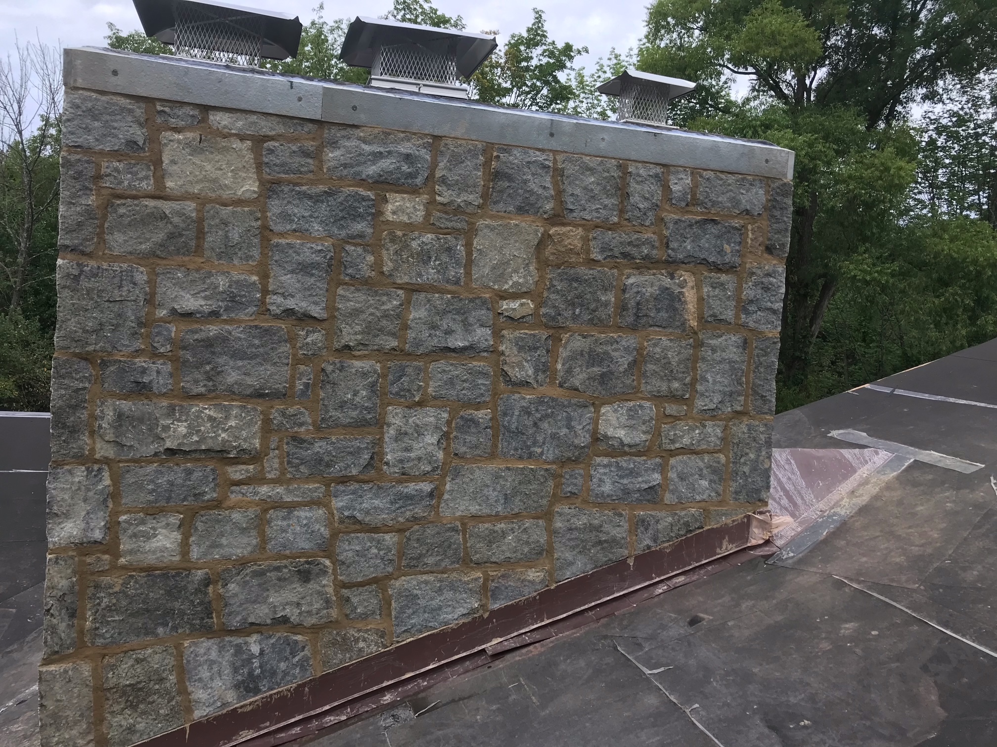 Stone chimney exterior